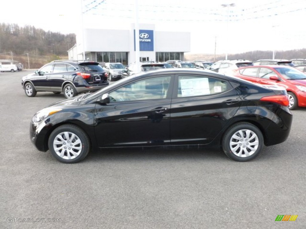 2012 Elantra GLS - Midnight Black / Beige photo #4