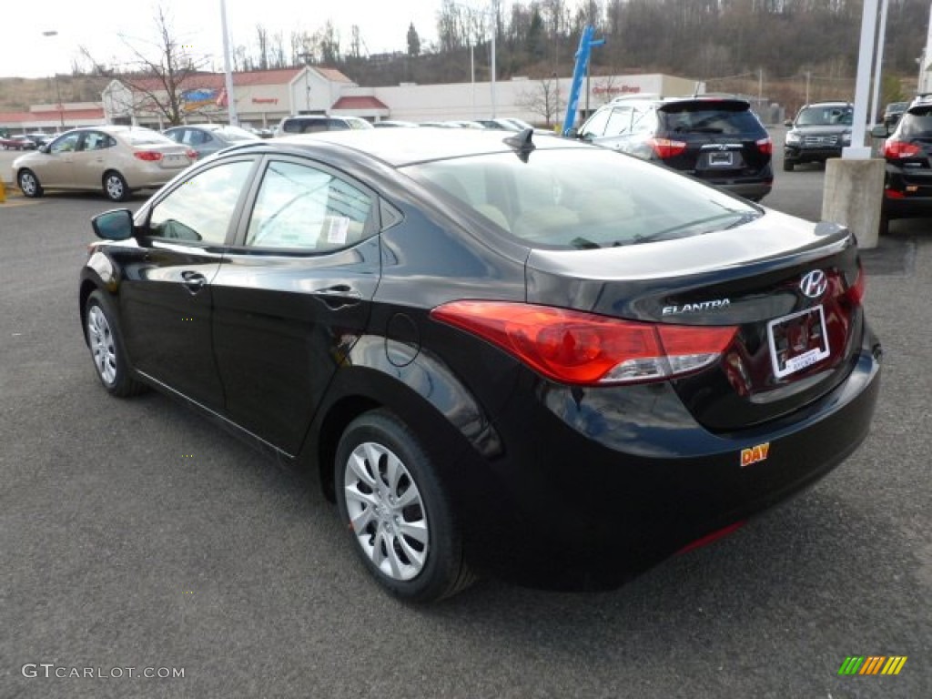 2012 Elantra GLS - Midnight Black / Beige photo #5