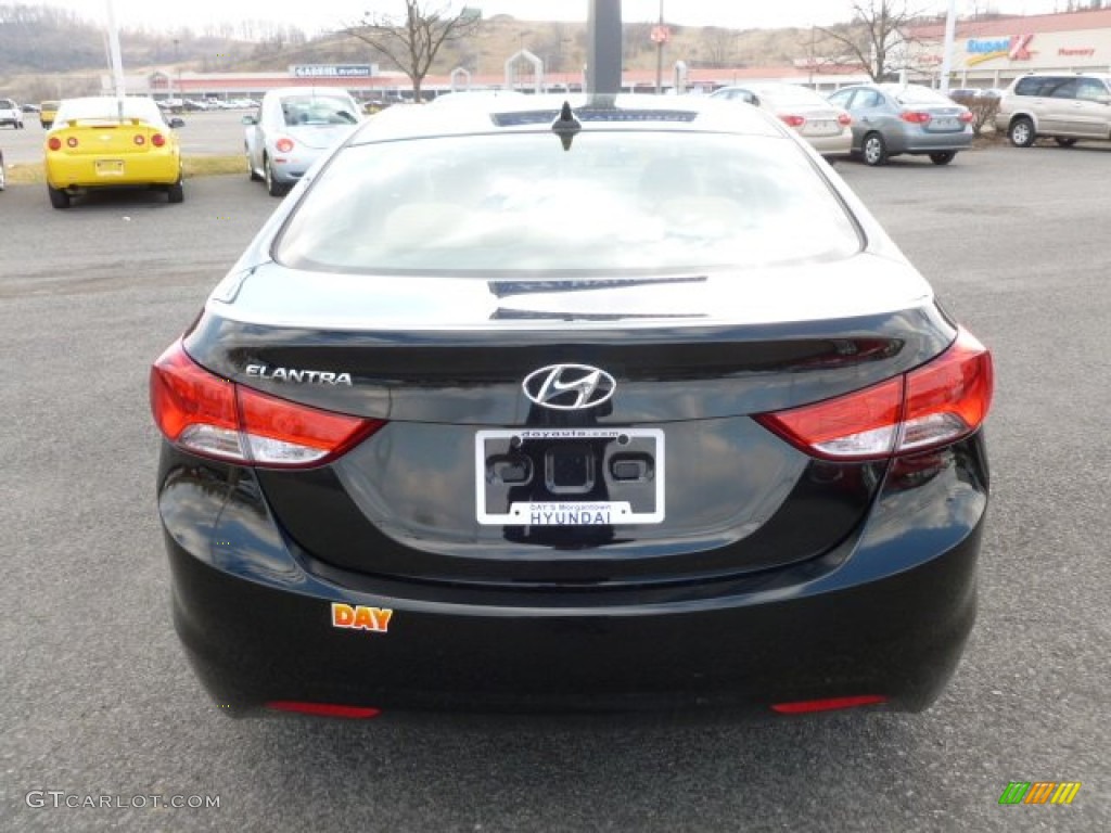 2012 Elantra GLS - Midnight Black / Beige photo #6