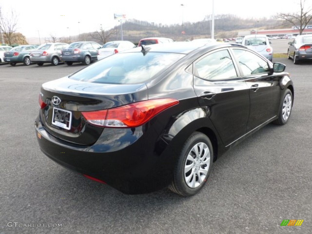 2012 Elantra GLS - Midnight Black / Beige photo #7
