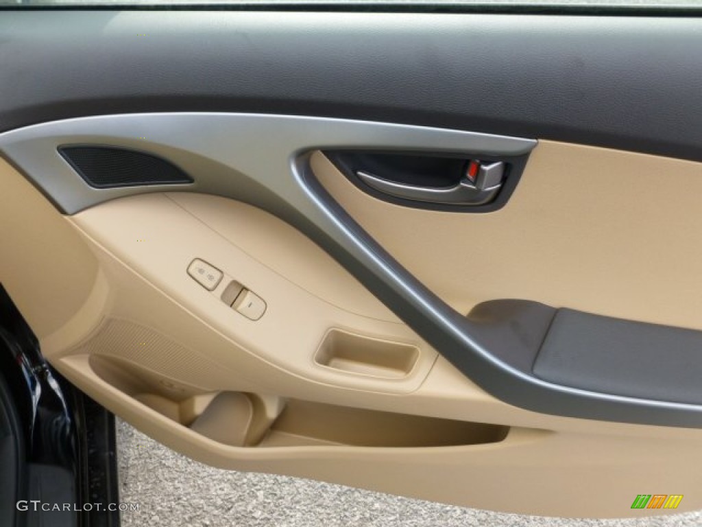 2012 Elantra GLS - Midnight Black / Beige photo #11