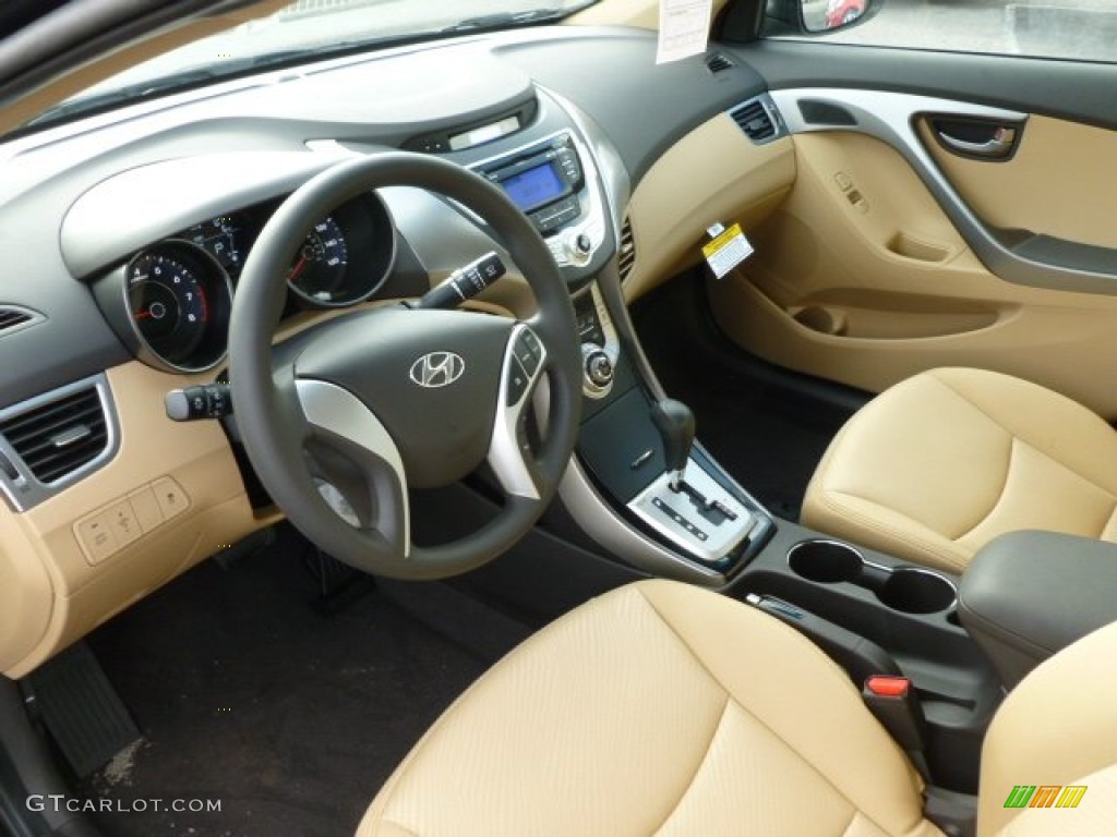 Beige Interior 2012 Hyundai Elantra GLS Photo #61178386