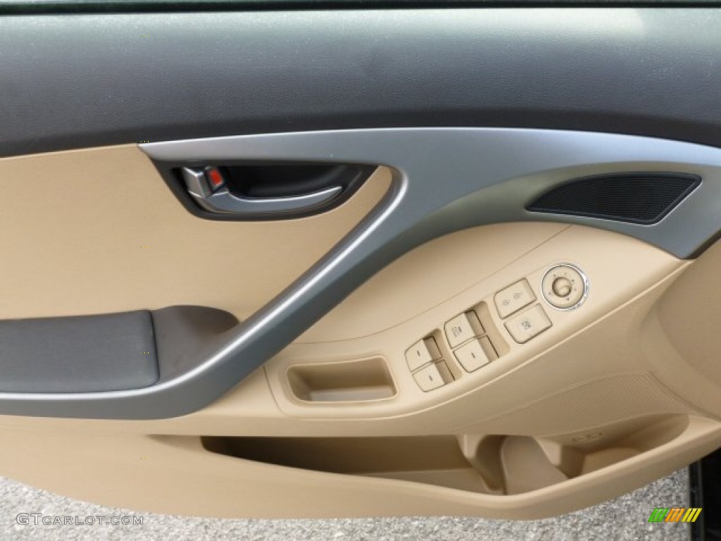 2012 Elantra GLS - Midnight Black / Beige photo #17