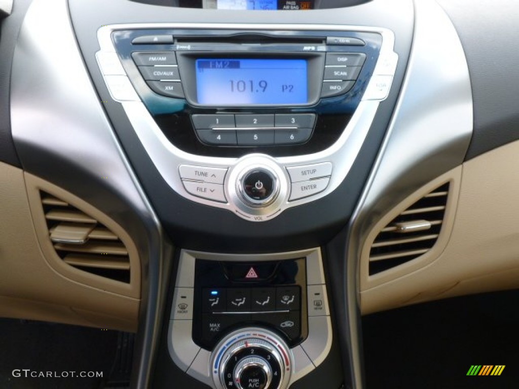 2012 Elantra GLS - Midnight Black / Beige photo #19