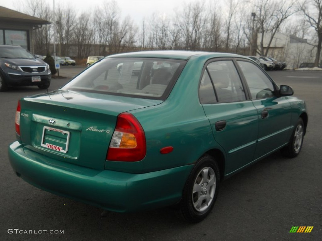 2000 Accent GL Sedan - Jade Green / Beige photo #2