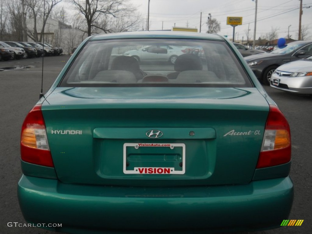 2000 Accent GL Sedan - Jade Green / Beige photo #12