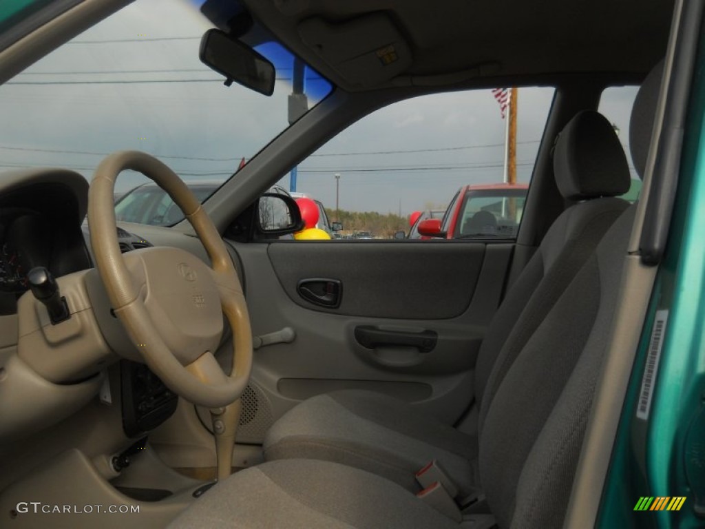 2000 Accent GL Sedan - Jade Green / Beige photo #18