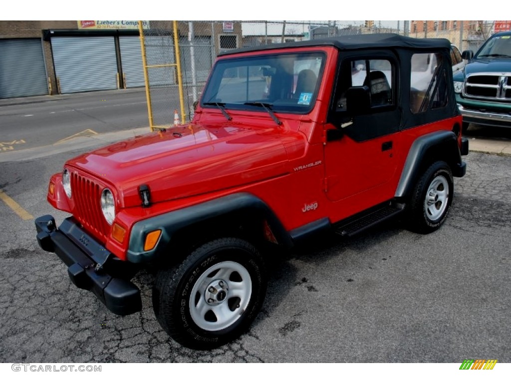 1998 Wrangler SE 4x4 - Flame Red / Gray photo #4