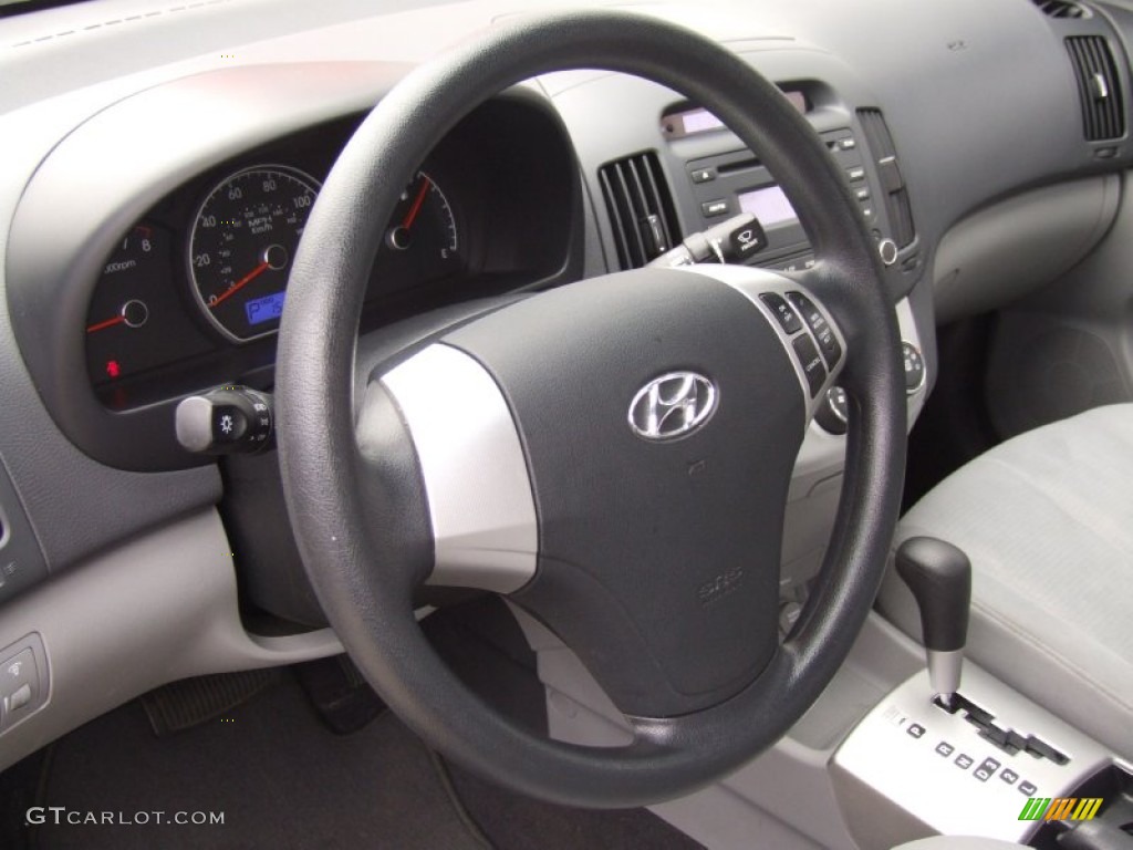 2009 Hyundai Elantra GLS Sedan Gray Steering Wheel Photo #61182688