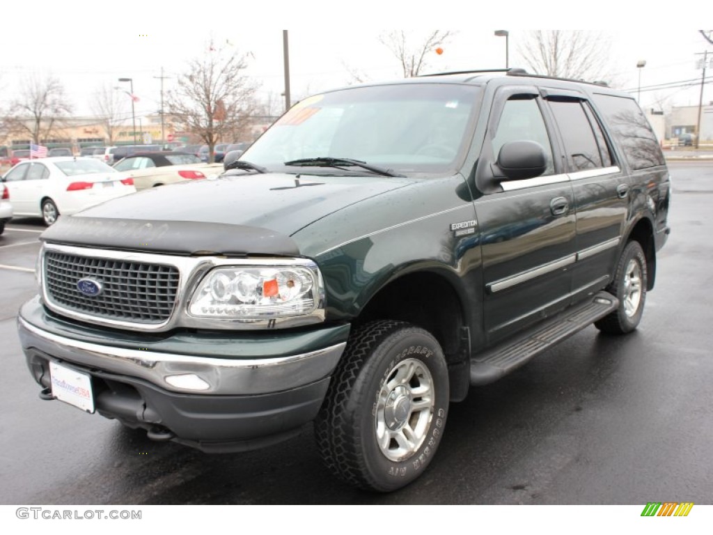 2001 Expedition XLT 4x4 - Dark Highland Green Metallic / Medium Graphite photo #1