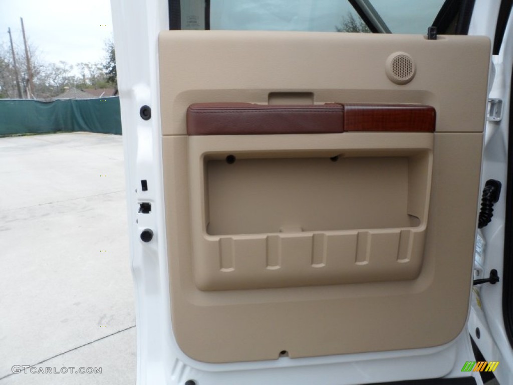 2012 F250 Super Duty King Ranch Crew Cab 4x4 - White Platinum Metallic Tri-Coat / Chaparral Leather photo #23