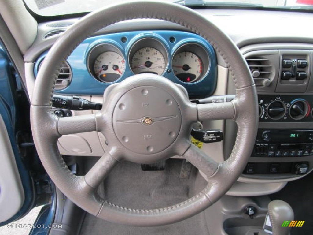 2001 Chrysler PT Cruiser Limited Taupe/Pearl Beige Steering Wheel Photo #61184320