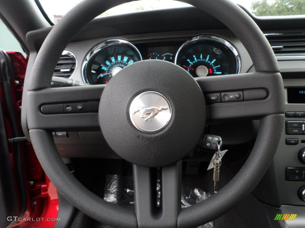 2012 Ford Mustang GT Coupe Charcoal Black Steering Wheel Photo #61184534