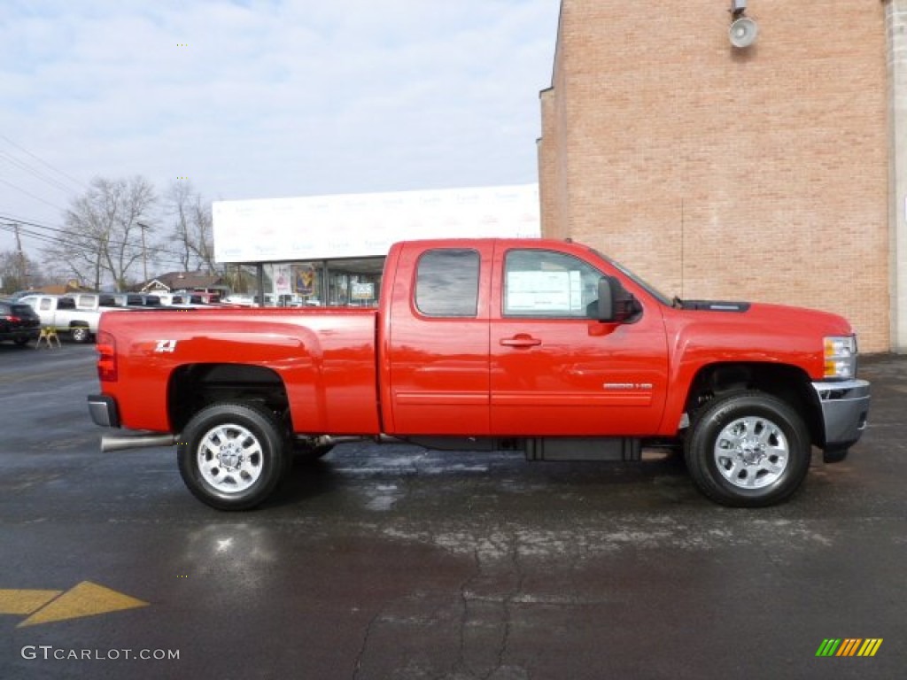 2012 Silverado 2500HD LT Extended Cab 4x4 - Victory Red / Dark Cashmere/Light Cashmere photo #7