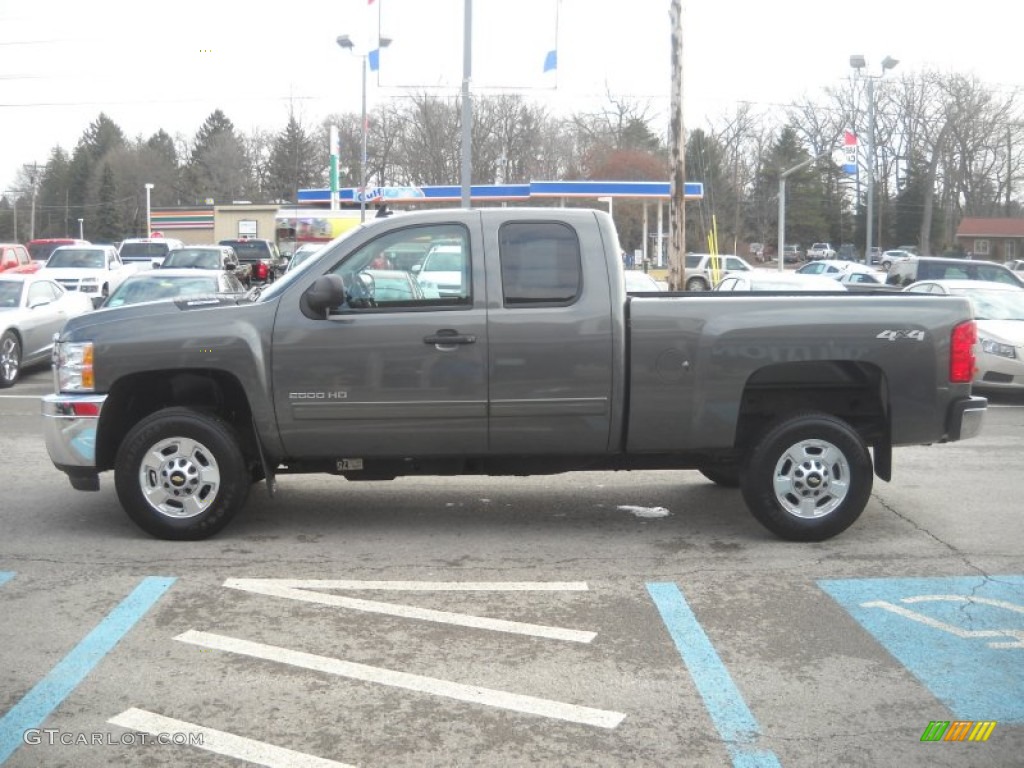 2011 Silverado 2500HD LT Extended Cab 4x4 - Steel Green Metallic / Ebony photo #6