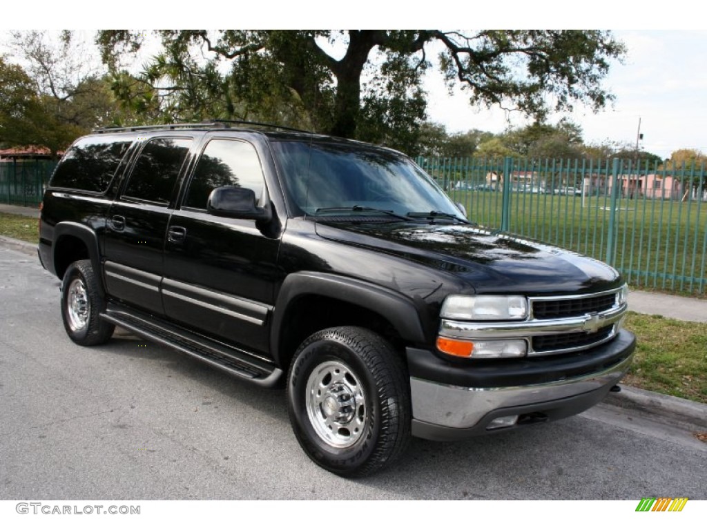 2002 Suburban 2500 LT 4x4 - Onyx Black / Medium Gray/Neutral photo #15