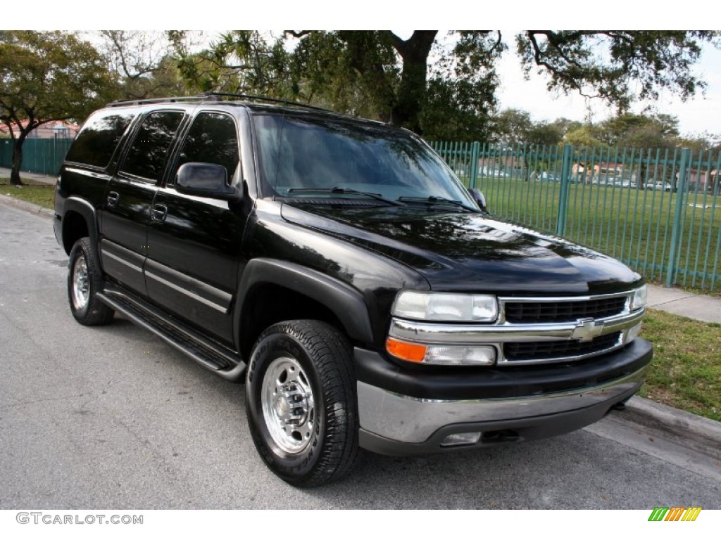 2002 Suburban 2500 LT 4x4 - Onyx Black / Medium Gray/Neutral photo #16