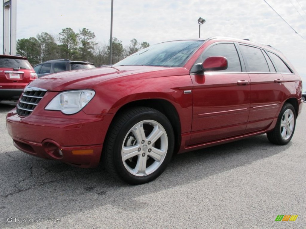 2008 Pacifica Touring Signature Series - Inferno Red Crystal Pearlcoat / Pastel Slate Gray photo #3