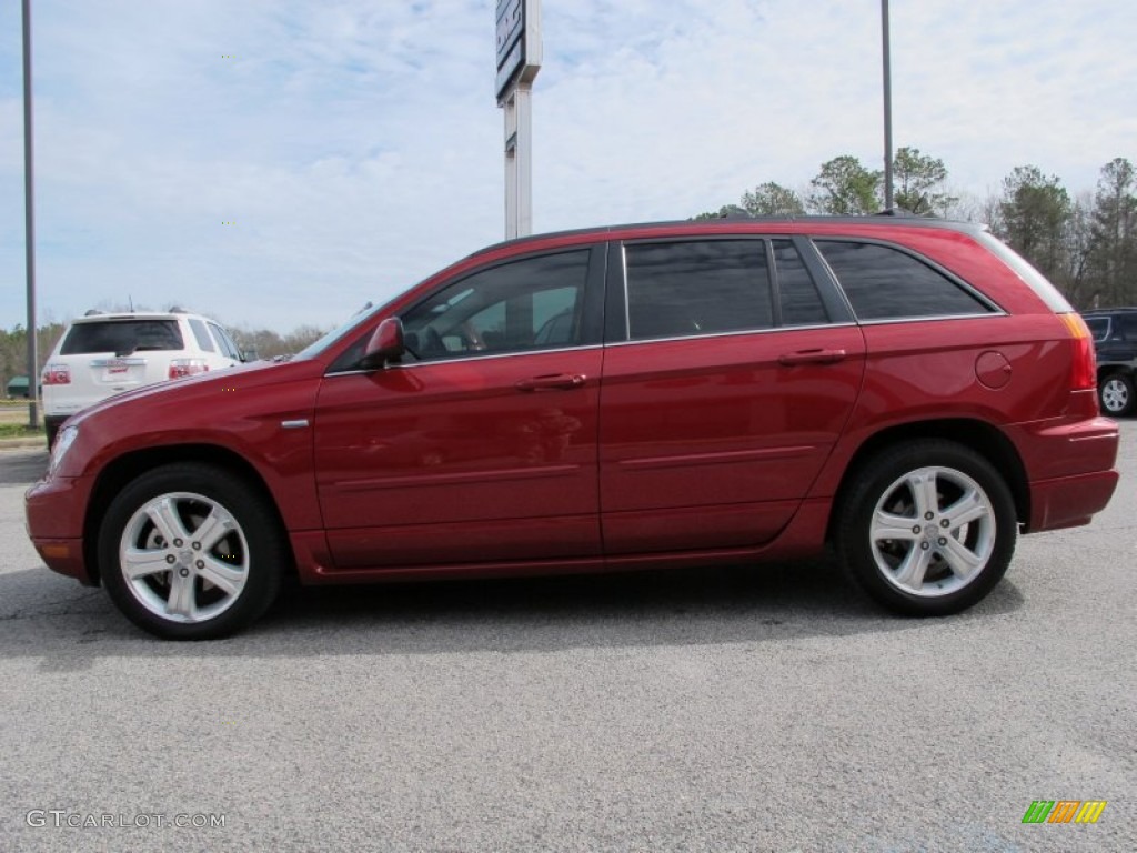 2008 Pacifica Touring Signature Series - Inferno Red Crystal Pearlcoat / Pastel Slate Gray photo #4