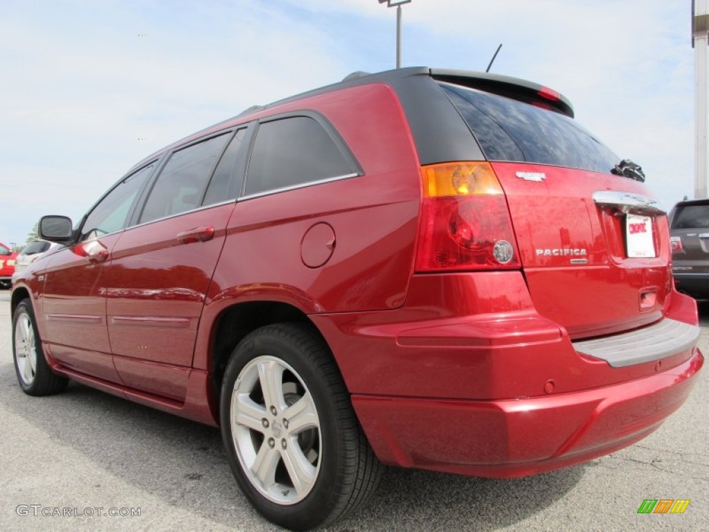 2008 Pacifica Touring Signature Series - Inferno Red Crystal Pearlcoat / Pastel Slate Gray photo #5