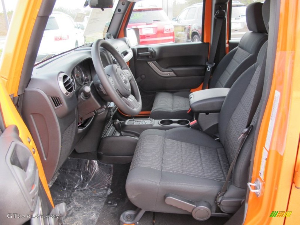 Black Interior 2012 Jeep Wrangler Unlimited Sport 4x4 Photo #61188724