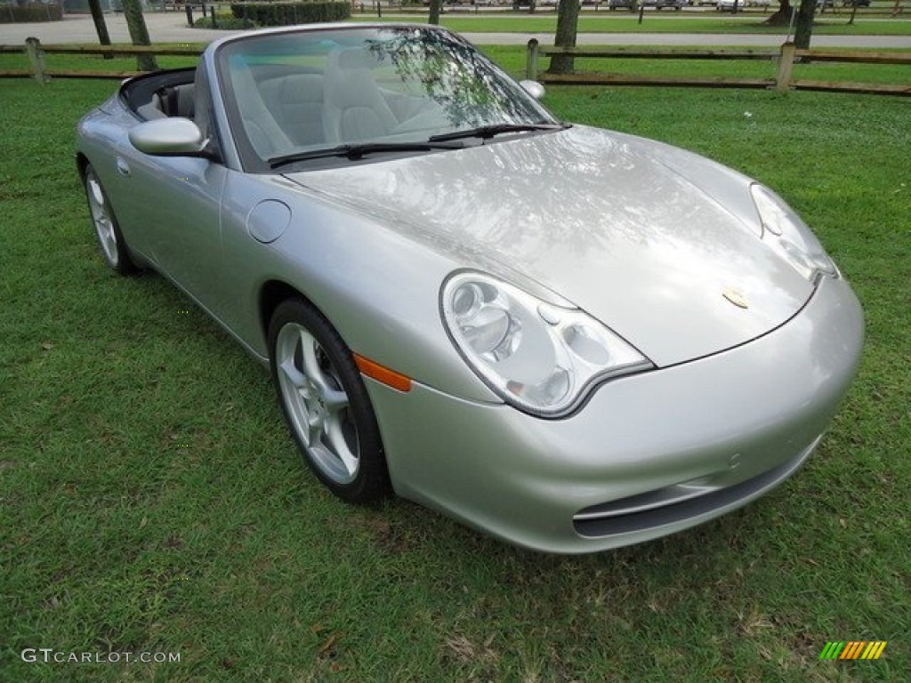 Arctic Silver Metallic 2002 Porsche 911 Carrera 4 Cabriolet Exterior Photo #61188807