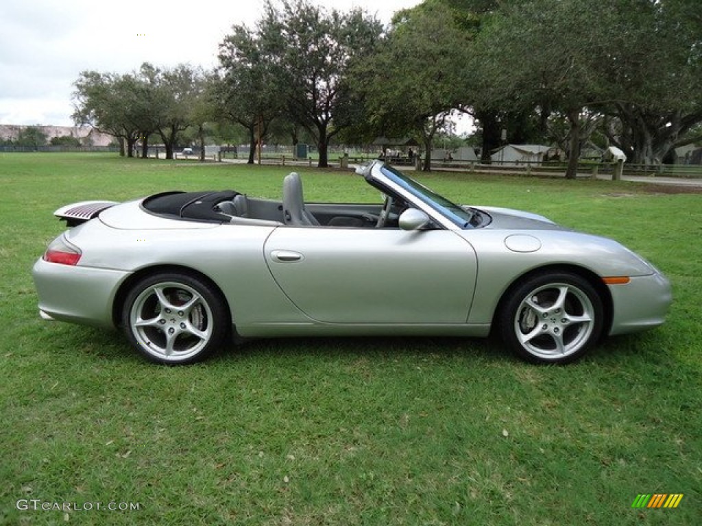 Arctic Silver Metallic 2002 Porsche 911 Carrera 4 Cabriolet Exterior Photo #61188880