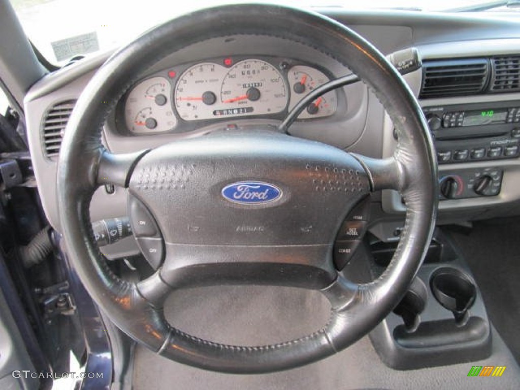 2003 Ford Ranger XLT SuperCab 4x4 Dark Graphite Steering Wheel Photo #61189033