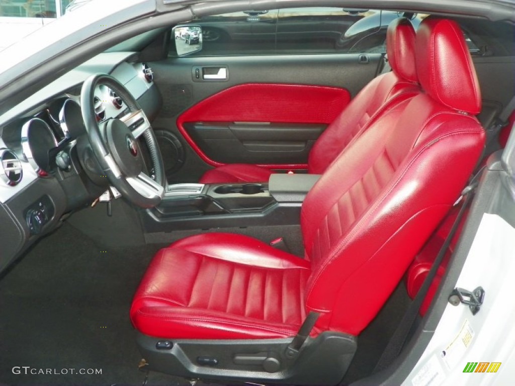2006 Mustang GT Premium Convertible - Satin Silver Metallic / Red/Dark Charcoal photo #6