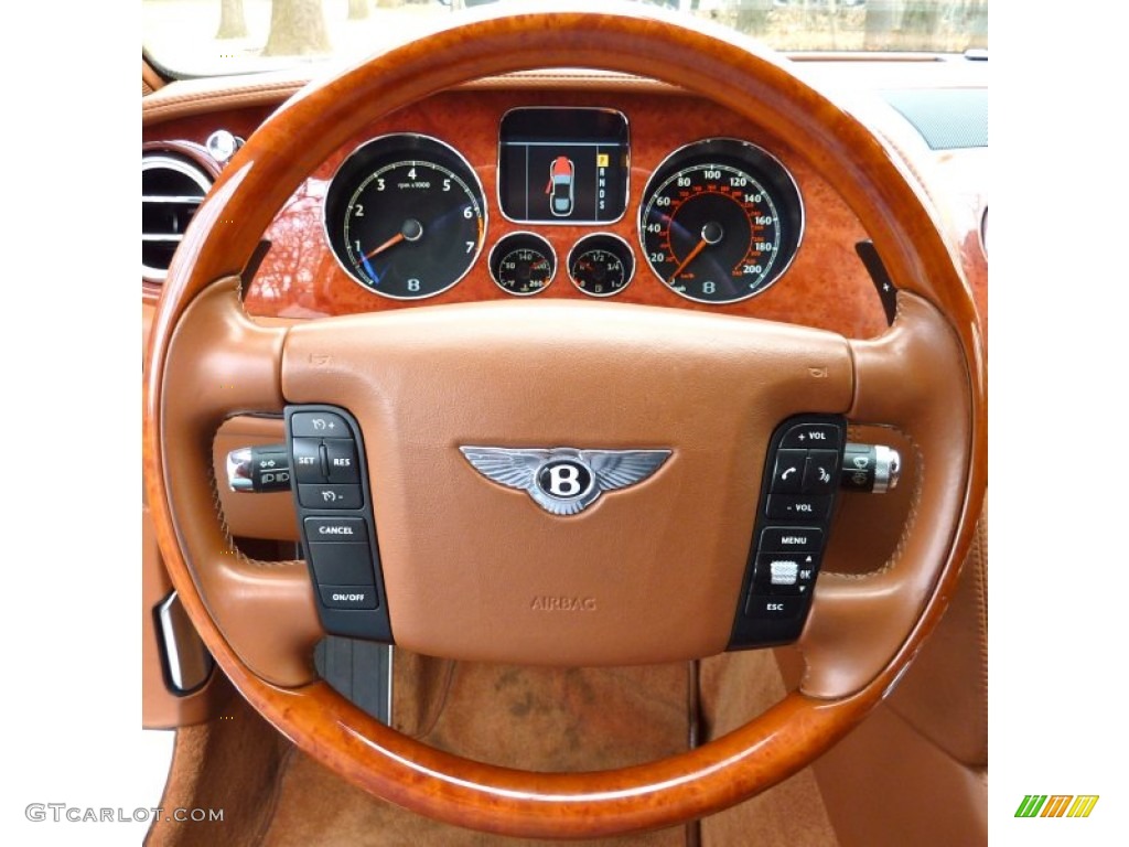 2007 Bentley Continental GT Standard Continental GT Model Saddle Steering Wheel Photo #61190221
