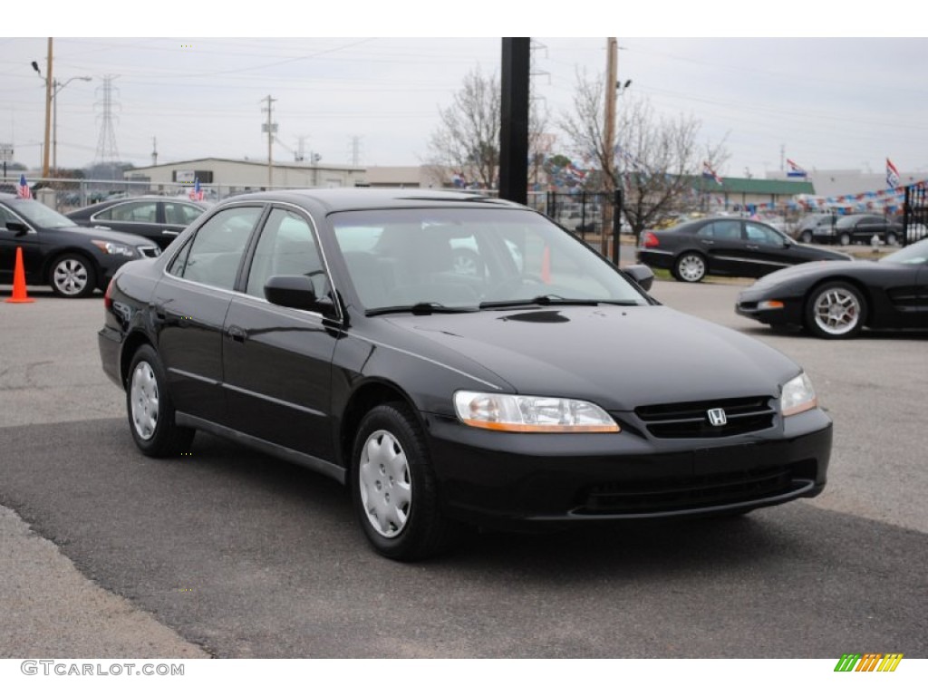 1999 Accord LX Sedan - Flamenco Black Pearl / Gray photo #7