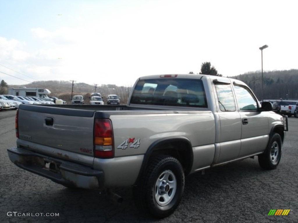 2002 Sierra 1500 SL Extended Cab 4x4 - Pewter Metallic / Graphite photo #4