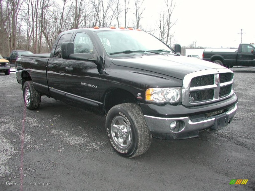 Black 2003 Dodge Ram 3500 SLT Quad Cab 4x4 Exterior Photo #61196377