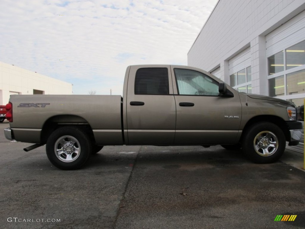 2008 Ram 1500 SXT Quad Cab - Light Khaki Metallic / Khaki photo #4