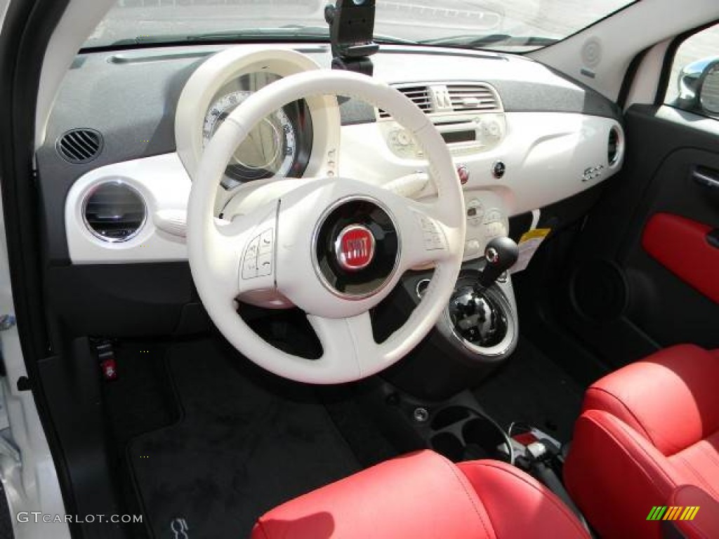 2012 Fiat 500 Lounge Pelle Rossa/Avorio (Red/Ivory) Dashboard Photo #61200519