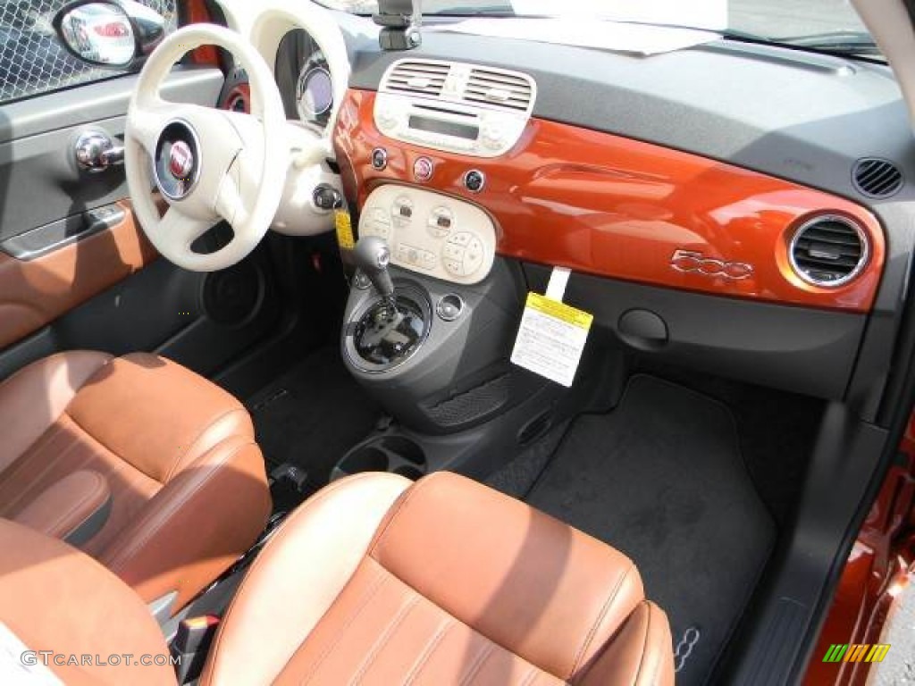 2012 Fiat 500 Lounge Pelle Marrone/Avorio (Brown/Ivory) Dashboard Photo #61200592