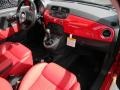 Pelle Rosso/Nera (Red/Black) 2012 Fiat 500 Lounge Dashboard