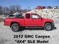 2012 Fire Red GMC Canyon SLE Extended Cab 4x4  photo #1