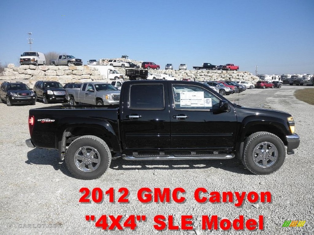 2012 Canyon SLE Crew Cab 4x4 - Onyx Black / Ebony photo #1