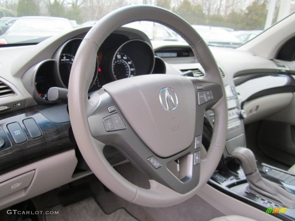 2008 Acura MDX Standard MDX Model Taupe Steering Wheel Photo #61203493