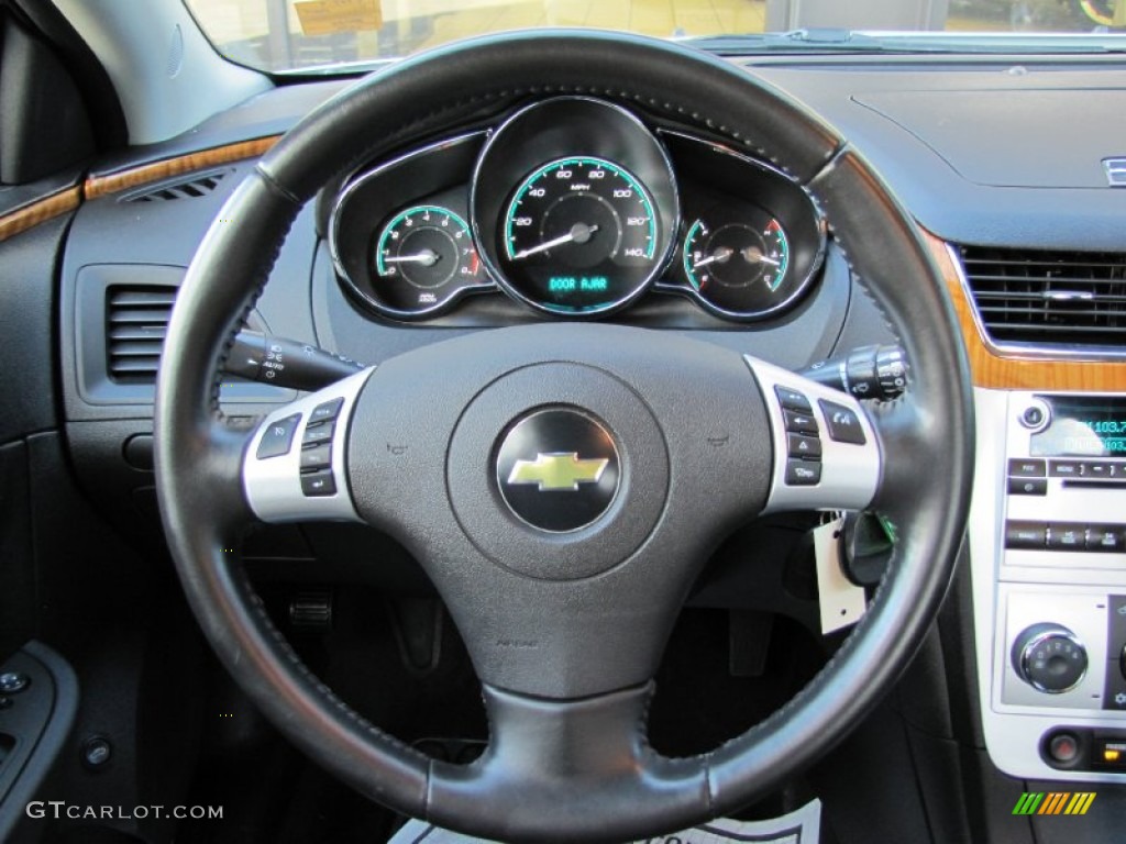 2011 Chevrolet Malibu LT Ebony Steering Wheel Photo #61203610