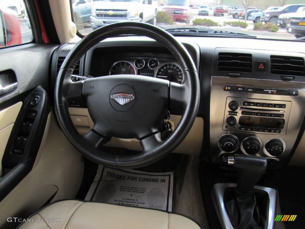 2008 Hummer H3 Alpha Light Cashmere Steering Wheel Photo #61207843