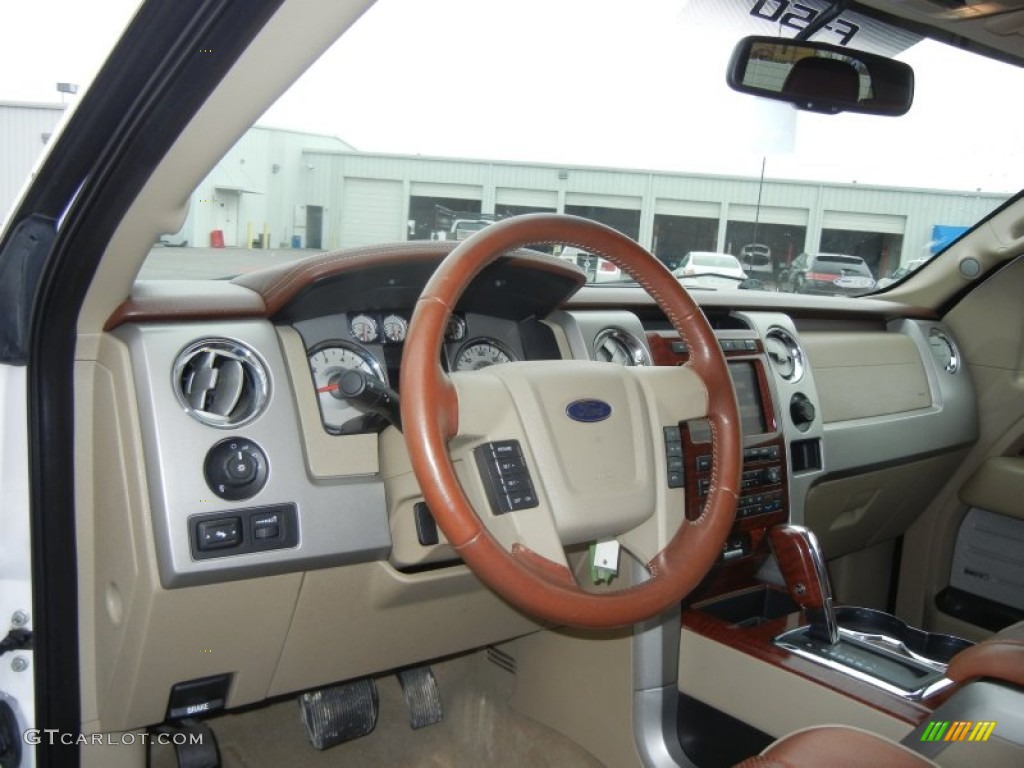 2010 F150 King Ranch SuperCrew 4x4 - White Platinum Metallic Tri Coat / Chapparal Leather photo #13