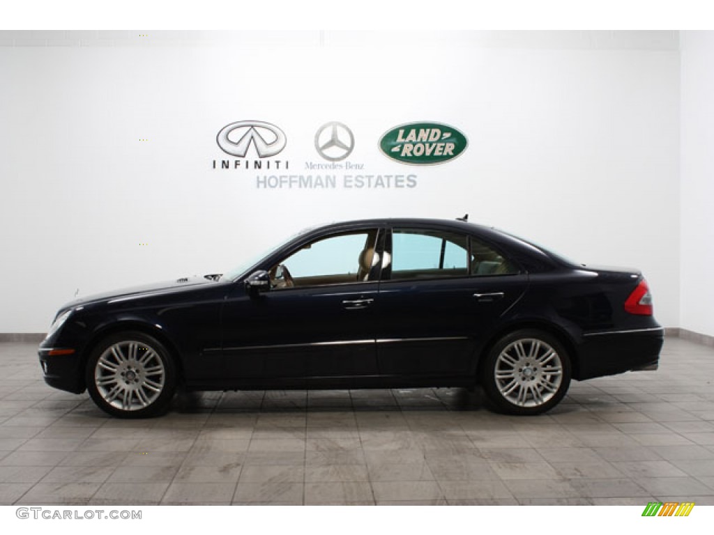 2008 E 350 4Matic Sedan - Capri Blue Metallic / Cashmere photo #2