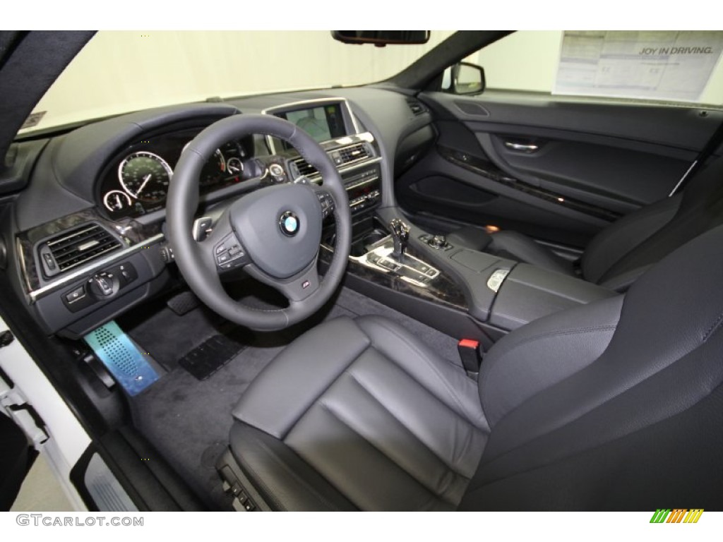 Black Nappa Leather Interior 2012 BMW 6 Series 640i Coupe Photo #61214894