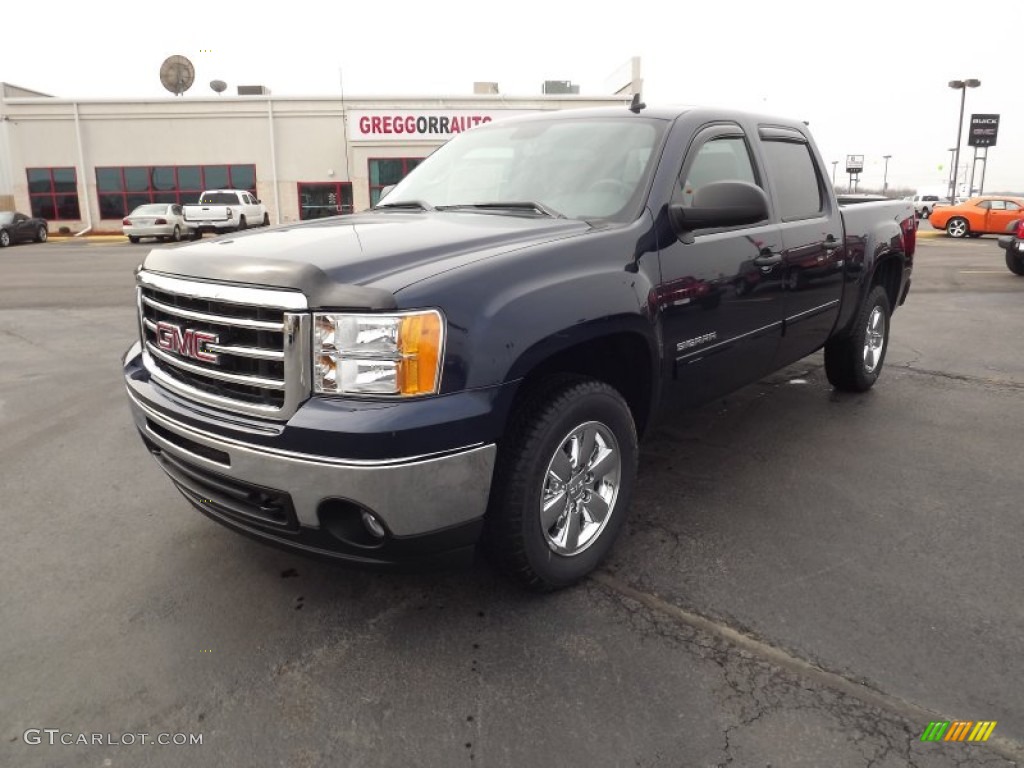 2012 Sierra 1500 SLE Crew Cab 4x4 - Midnight Blue Metallic / Ebony photo #1