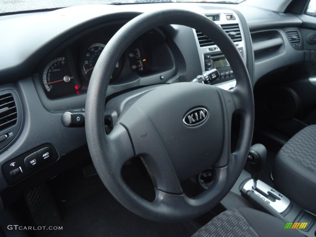 2008 Kia Sportage LX V6 4x4 Black Steering Wheel Photo #61219942