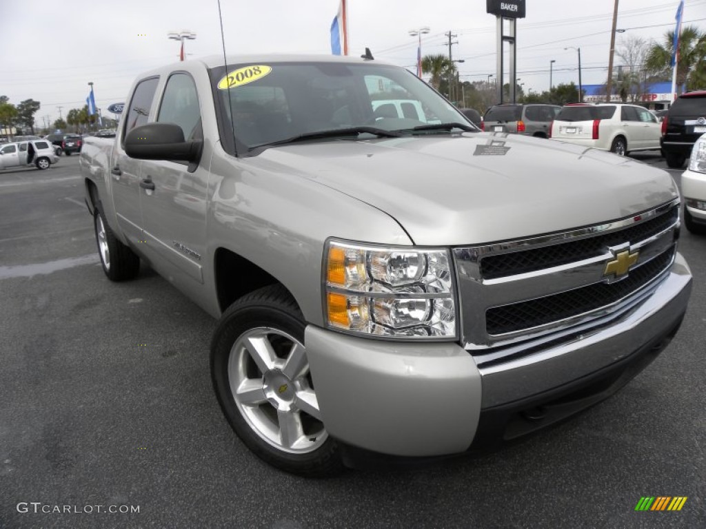 2008 Silverado 1500 LS Crew Cab - Silver Birch Metallic / Dark Titanium photo #1