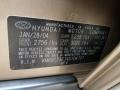 JK: Sandstone 2004 Hyundai Santa Fe GLS 4WD Color Code