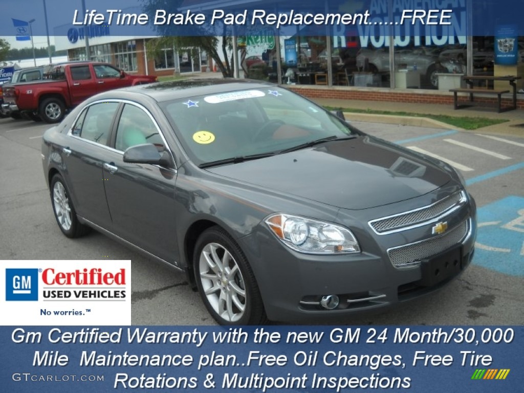 2009 Malibu LTZ Sedan - Dark Gray Metallic / Ebony/Brick photo #1